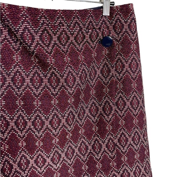 Loft Burgundy Aztec Skirt 10 - Picture 5 of 5